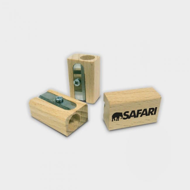 Custom Printed Green & Good Single Pencil Sharpener - Sustainable Timber