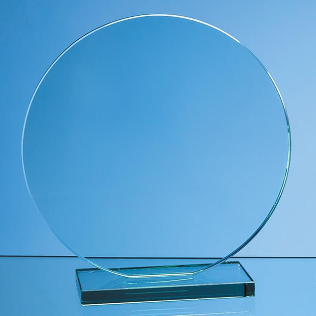 Custom Printed 20cm x 12mm Jade Glass Circle Award