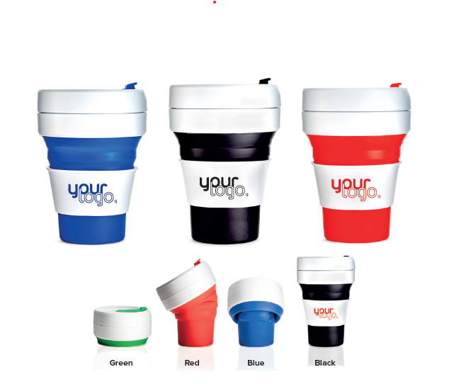 Custom Printed Stojo Collapsible Pocket Cup Full Colour