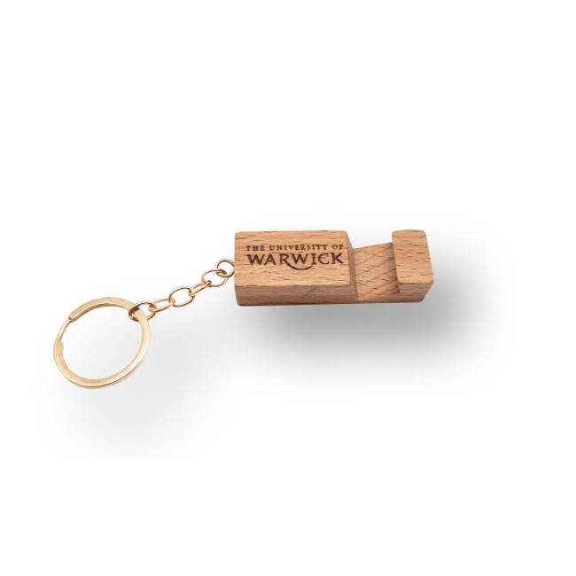 Custom Printed Wooden Phone Stand Keyring