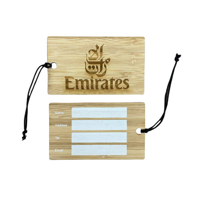 Custom Printed Bamboo Luggage Tag