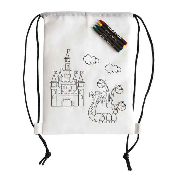 Custom Printed Colouring Drawstring Bag