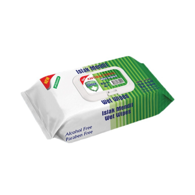 Custom Printed Detox Antibacterial Wipes - 80 Pack