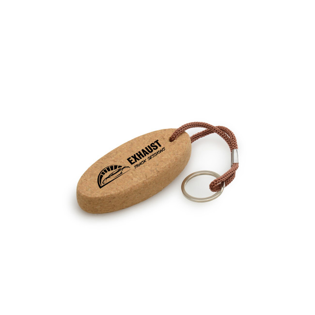 Custom Printed Oval Cork Keyring