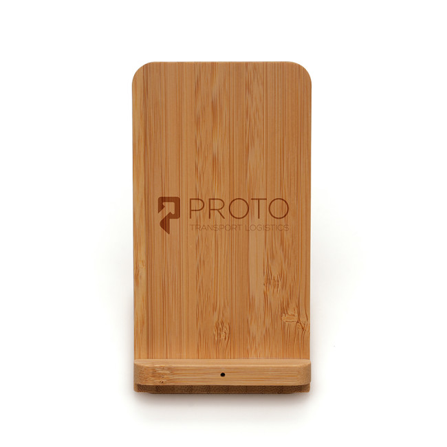 Custom Printed Wireless Bamboo Phone Stand