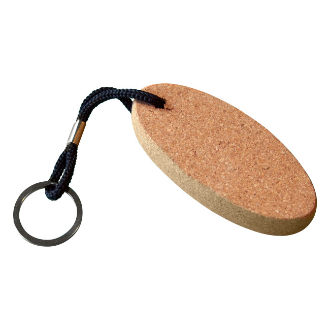 Custom Printed Floating Cork Keyring Oval Disc