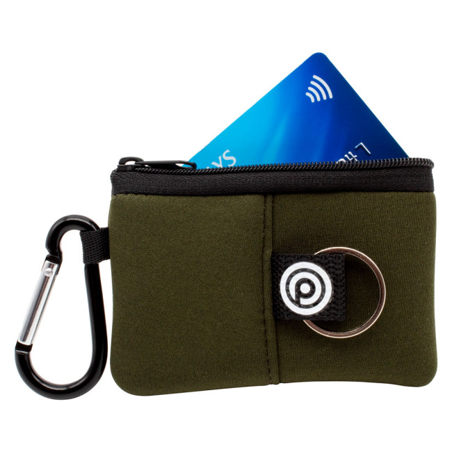 Custom Printed Neoprene Wallet with Carabiner - Image 2