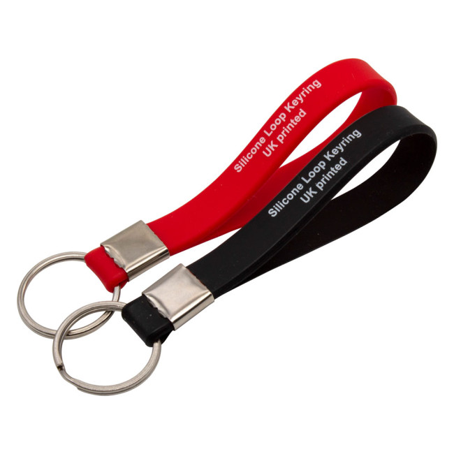 Custom Printed Printed Silicone Loop Keyring - Image 1