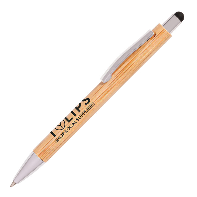 Custom Printed Travis Bamboo Stylus Ball Pen