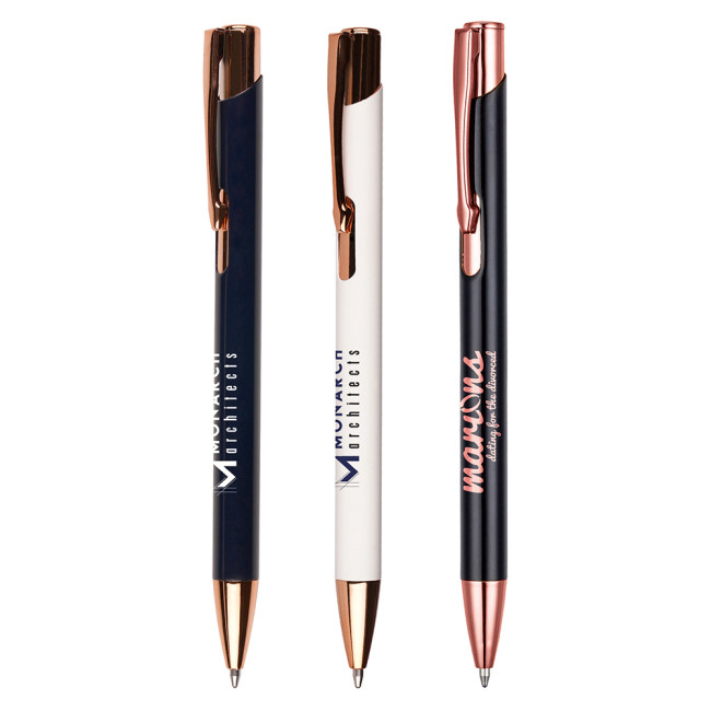 Custom Printed Beck Rose Gold Ball Pen - Image 1