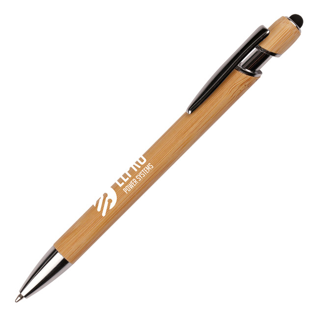 Custom Printed Nimrod Bamboo Stylus Ball Pen