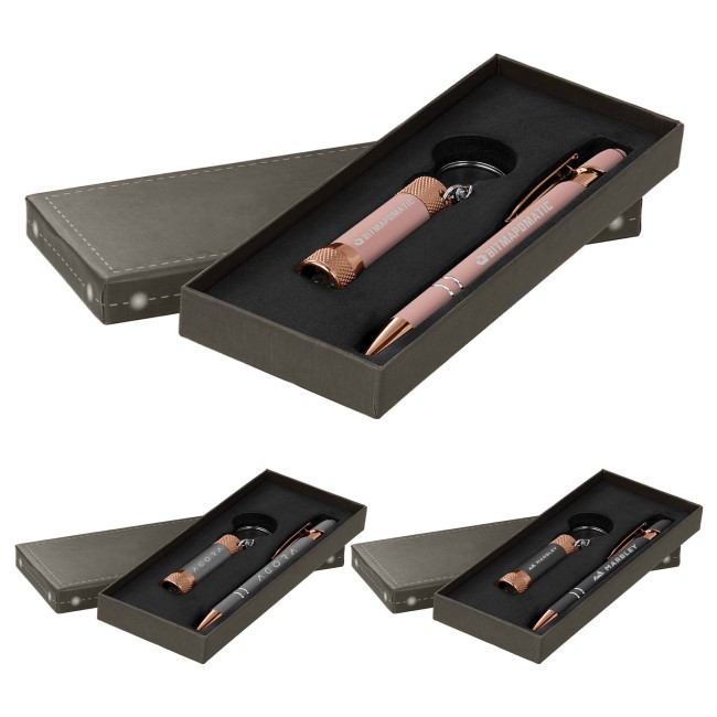 Custom Printed Prince Softy Rose Gold Pen & Torch Metallic Gift Set