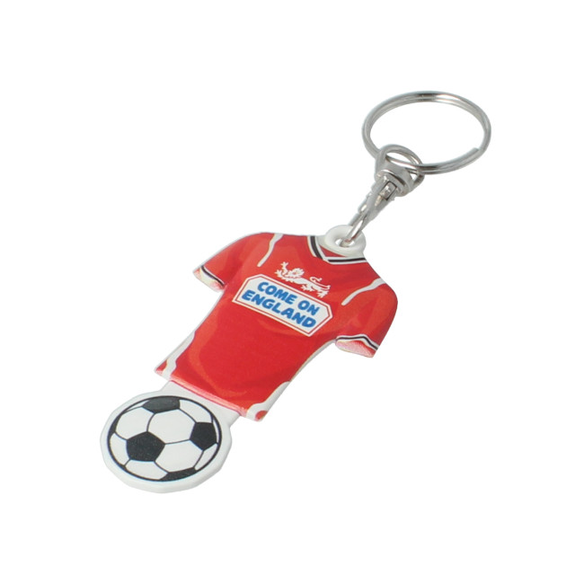 Custom Printed Shirt Shaped Trolley Stick Keyring - Image 1