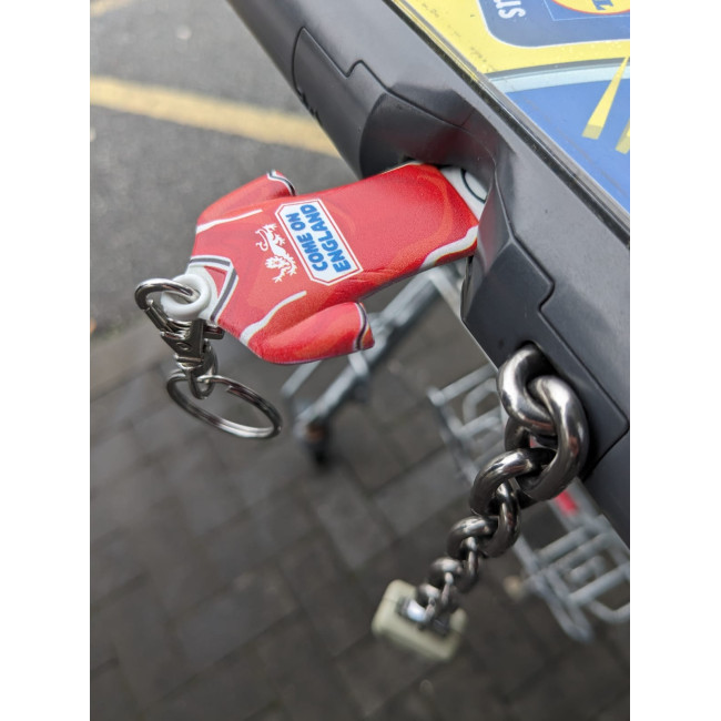 Custom Printed Shirt Shaped Trolley Stick Keyring - Image 5