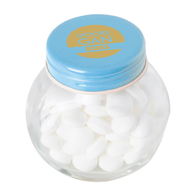 Custom Printed Small Glass Jar With Mints With Dextrose Mints - Image 3