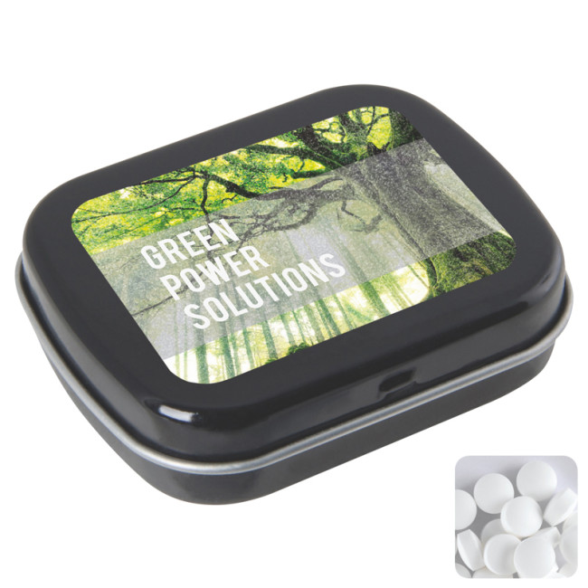 Custom Printed Langham Flat Hinged Tin With Dextrose Mints - Image 2