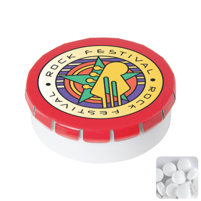 Custom Printed Round Click Plastic Pot With Sugar Free Mints - Image 6