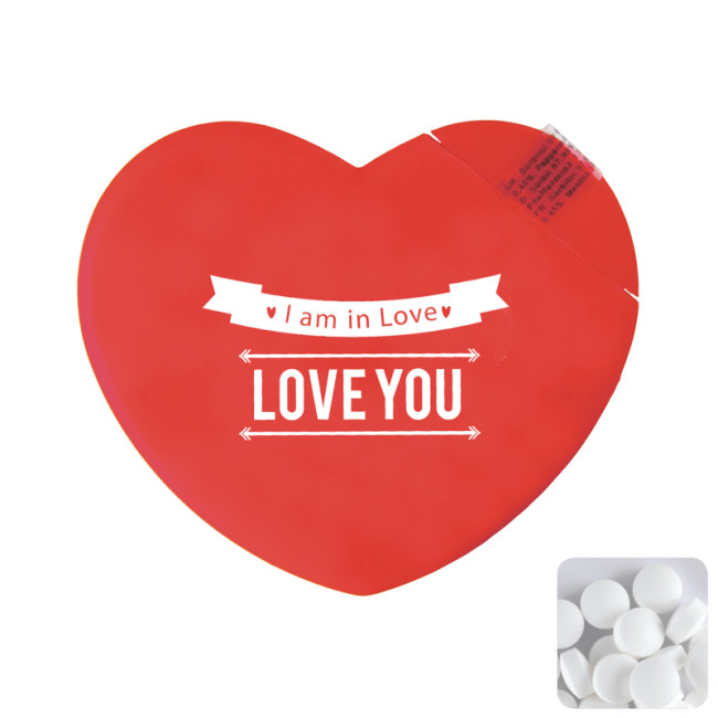 Custom Printed Heart Mint Card With Sugar Free Mints