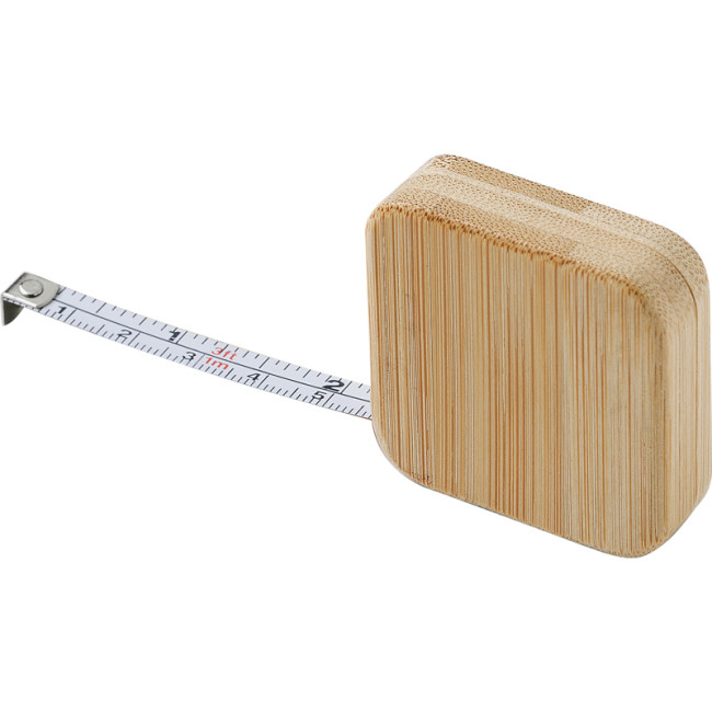 Custom Printed Bamboo Tape Measure 1m - Image 1