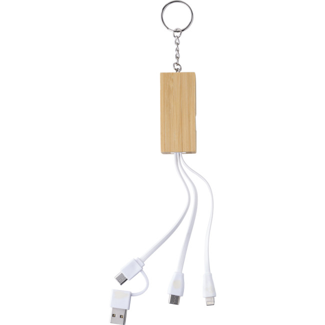 Custom Printed Bamboo Charger And Keychain - Image 2