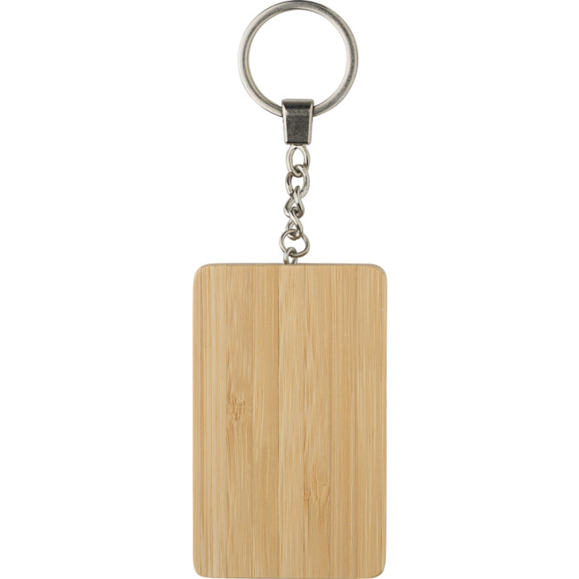 Custom Printed Bamboo Keychain With Charging Cables - Image 2