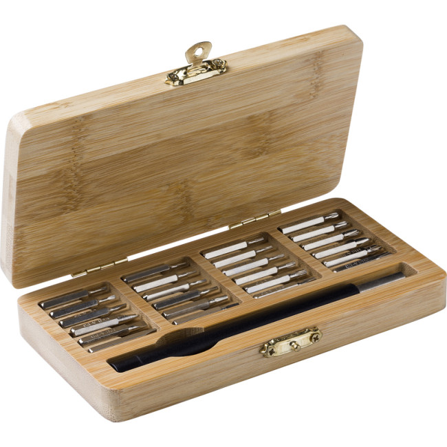 Custom Printed Bamboo Tool Set - Image 1