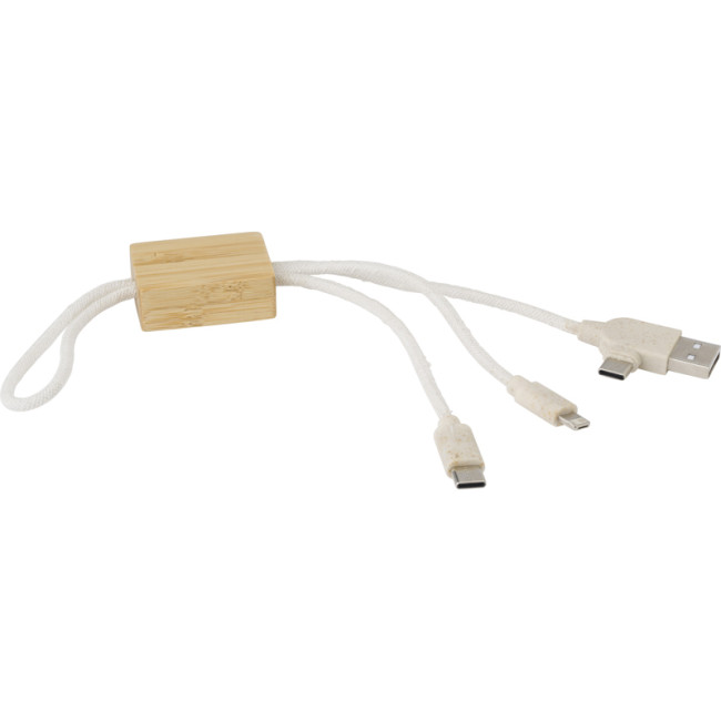 Custom Printed Bamboo USB Charger - Image 1