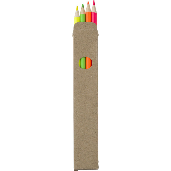 Custom Printed Coloured Highlighter Pencil Set 4pc - Image 2