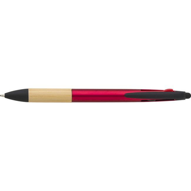 Custom Printed Bamboo Ballpen (3 Colour And Stylus) - Image 2