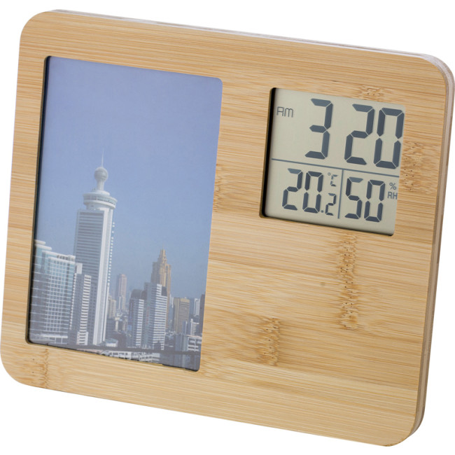 Custom Printed Bamboo Weather Station - Image 1