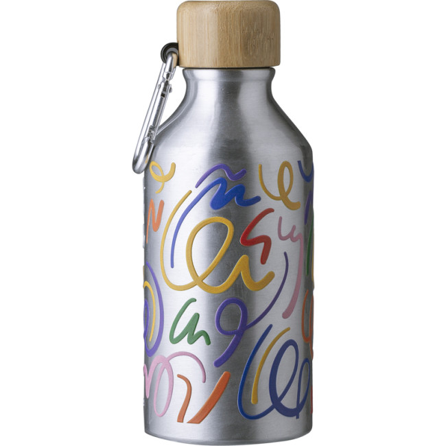 Custom Printed Aluminium Single Walled Bottle 400ml - Image 1