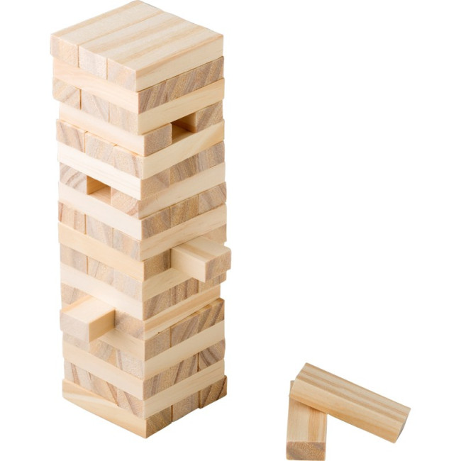 Custom Printed Wooden Block Tower Game - Image 1