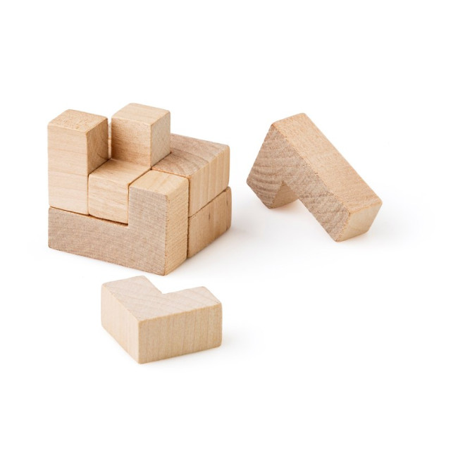 Custom Printed Wooden Cube Puzzle - Image 1