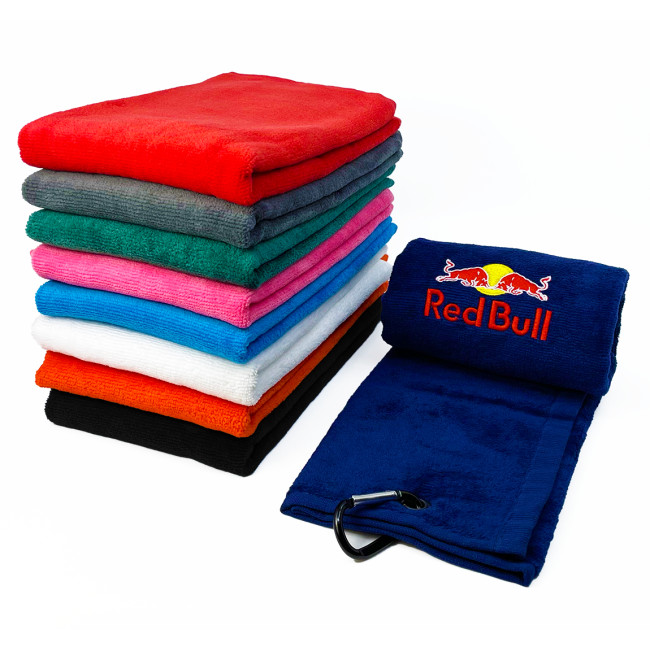 Custom Printed Velour Embroidered Tri-Fold Golf Towel