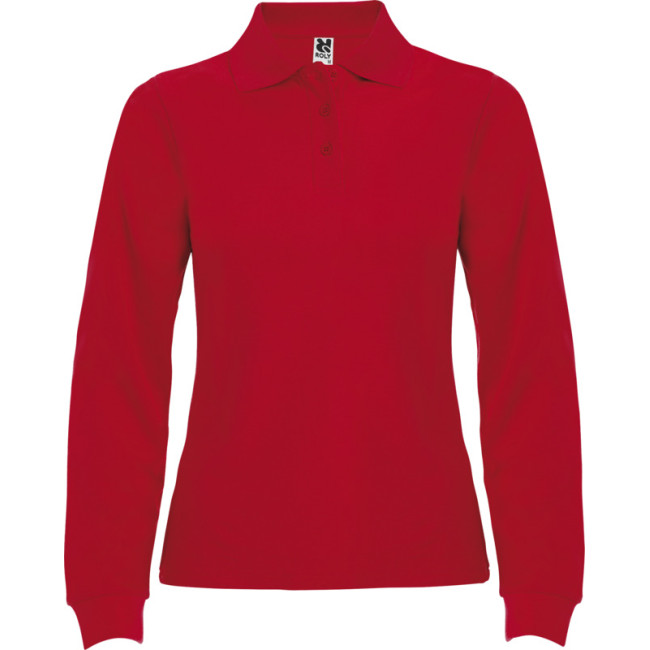 Custom Printed Estrella Long Sleeve Women's Polo - Image 8