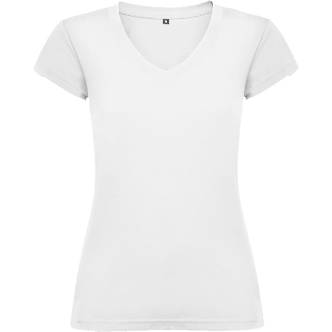 Custom Printed Victoria Short Sleeve Women's V-Neck T-Shirt - Image 2