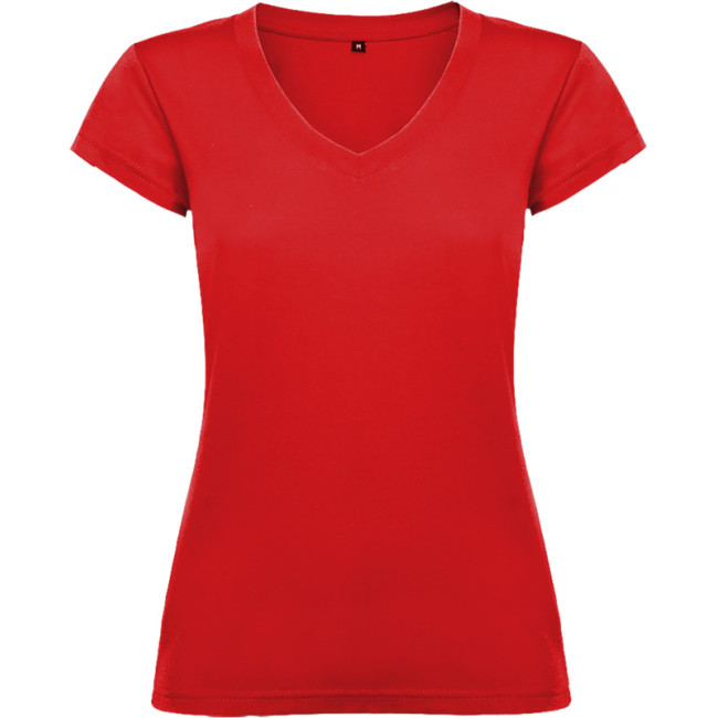 Custom Printed Victoria Short Sleeve Women's V-Neck T-Shirt - Image 3