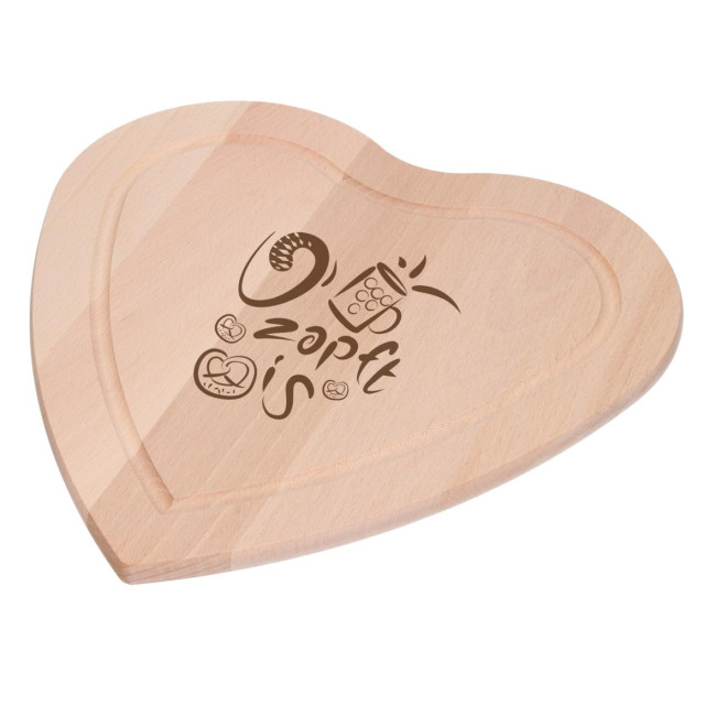 Custom Printed Heart Wooden Cutting Board