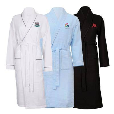 Custom Printed Aztex Polycotton Shawl Collar Waffle Bathrobe Dressing Gown