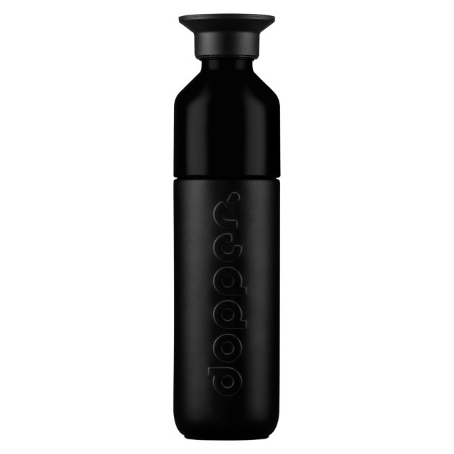 Custom Printed Dopper Blazing Black Insulated Bottle 350ml - Image 1