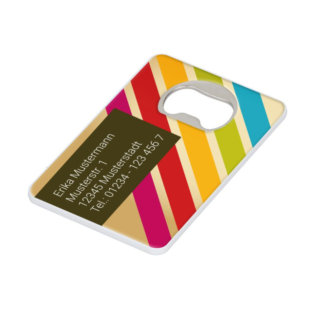 Custom Printed Card Bottle Opener Coaster - Image 1