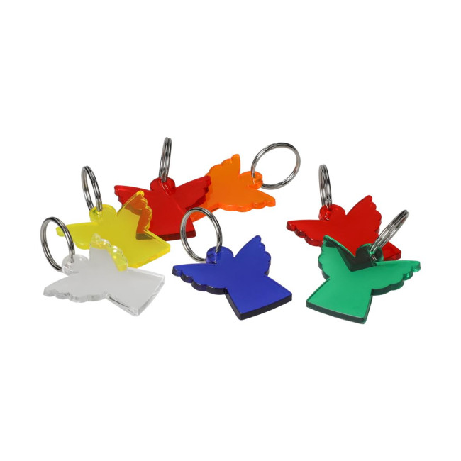 Custom Printed Angel Plastic Keyring - Image 1