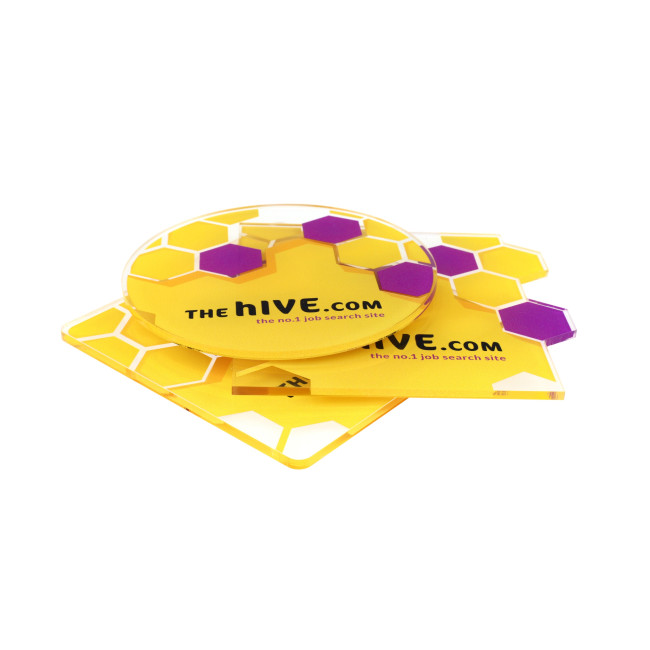 Custom Printed Recycled Acrylic Coaster Any Shape