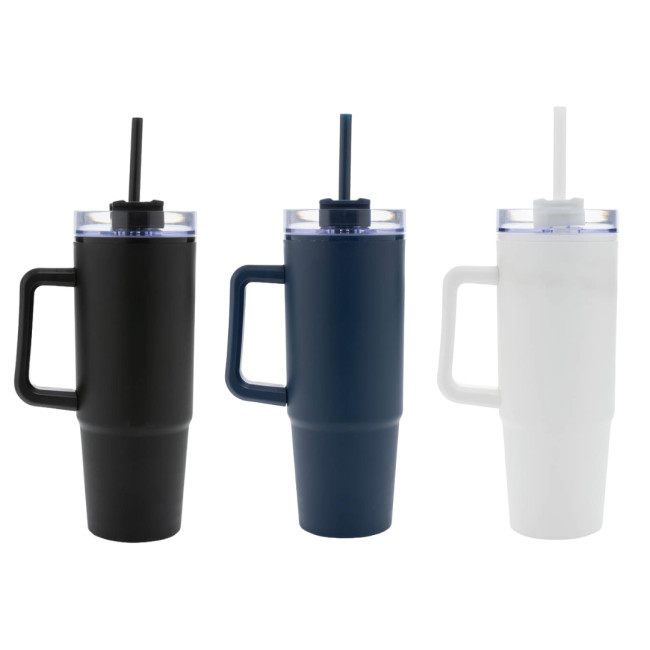 Custom Printed Tana RCS Recycled Plastic Tumbler With Handle 900ml - Image 2