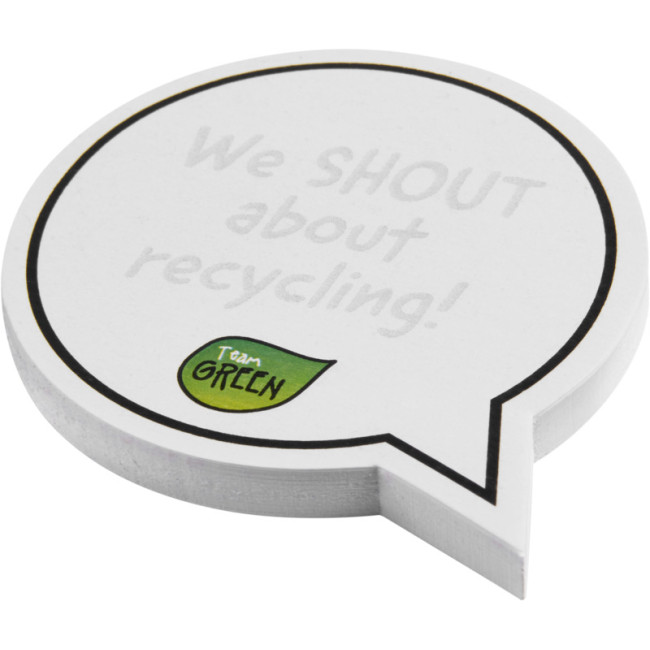 Custom Printed Sticky-Mate  Speech Bubble-Shaped Recycled Sticky Notes