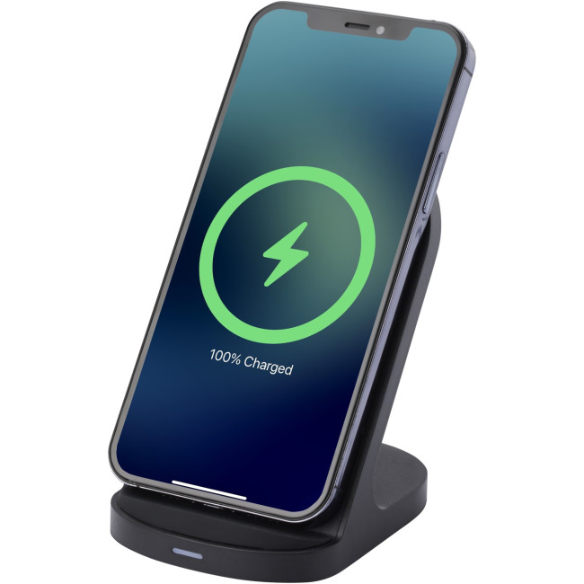 Custom Printed Loop 15W Dual Coil RCS Recycled Plastic Wireless Charging Stand