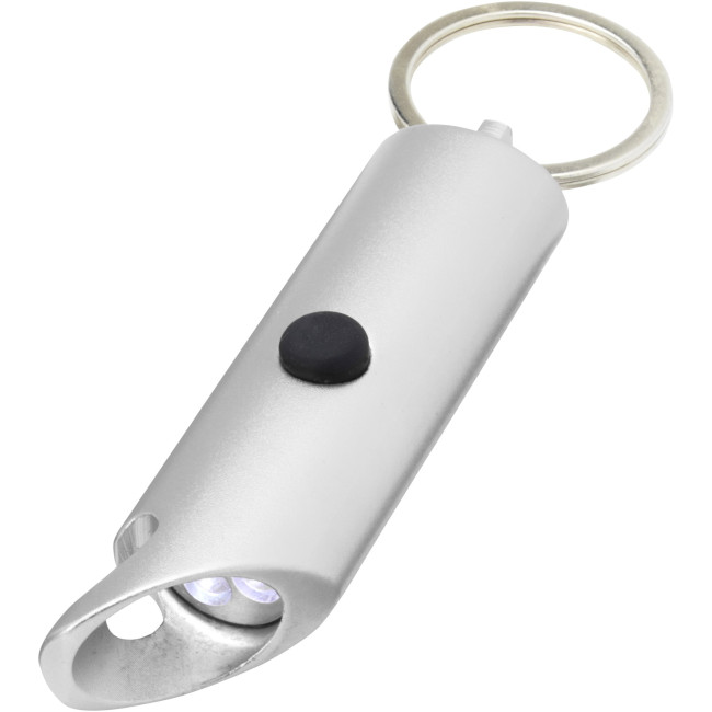 Custom Printed Flare RCS Recycled Aluminium IPX Led Light & Bottle Opener Keychain - Image 2