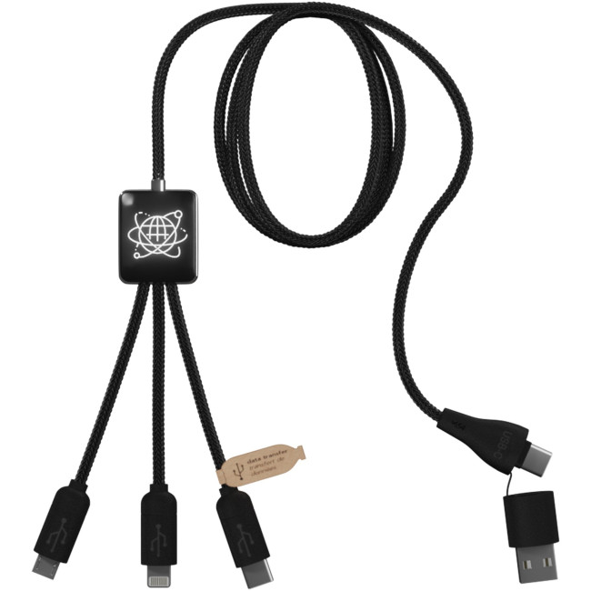 Custom Printed SCX.Design C45 5-In-1 RPET Charging Cable With Data Transfer