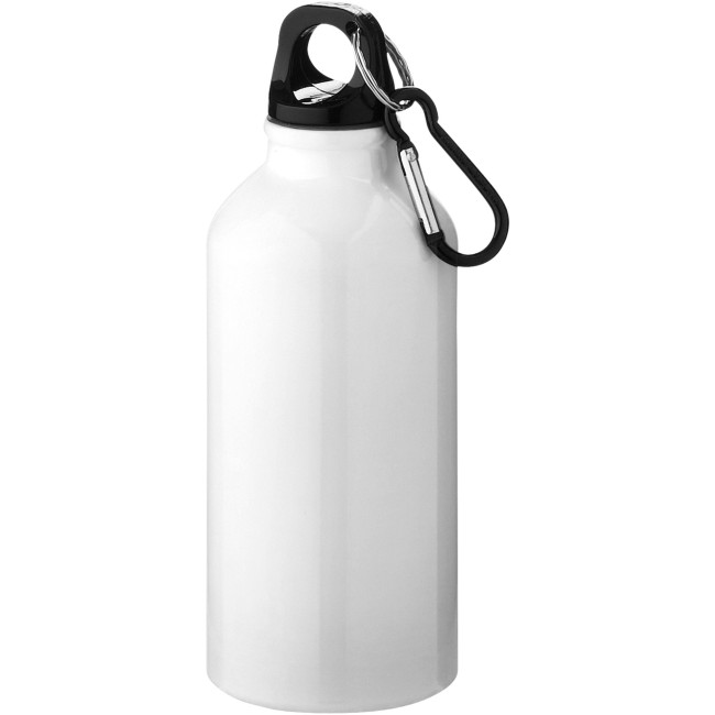 Custom Printed Oregon 400 ml RCS Certified Recycled Aluminium Water Bottle With Carabiner - Image 6