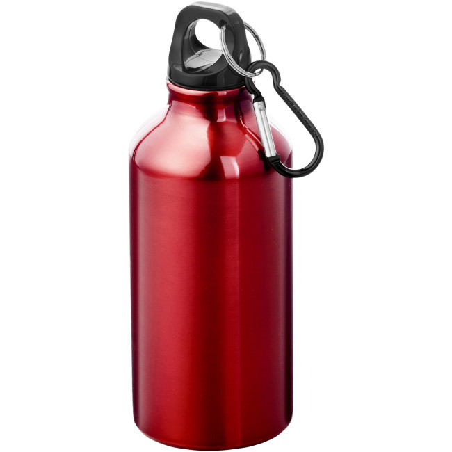 Custom Printed Oregon 400 ml RCS Certified Recycled Aluminium Water Bottle With Carabiner - Image 5